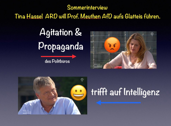 >> ARD > Sommerinterview: GEZ-Propaganda-Liesel Hassel und Dr. Meuthen (AfD)

#ard  #sommerinterview  #meuthen  #afd

https://youtu.be/uz8arBVpAx0 #Date:#