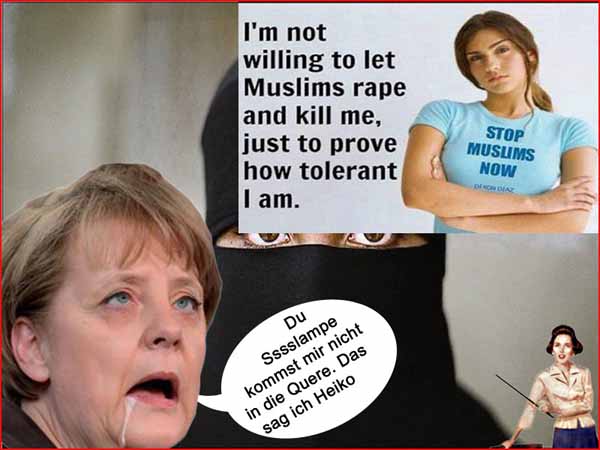 Ich habe keine Lust mich vergewaltigen zu lassen, um zu zeigen wie tolerant ich gegenüber Flüchtlingen bin. So eine Einstellung gefällt das Merkel gar nicht. #Date:01.2016#
